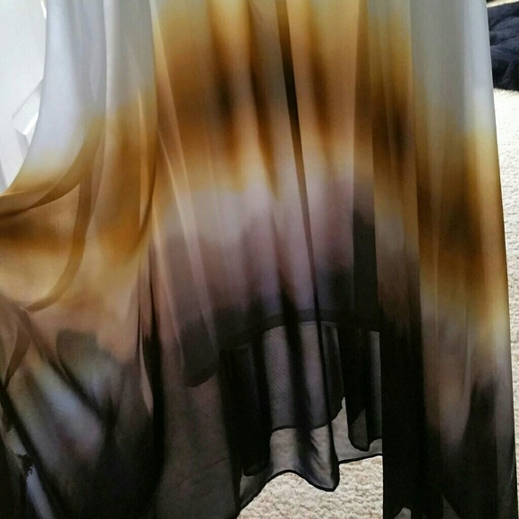 Simply Vera Wang Ombre maxi dress Gold Brown White Purple Black XS - Picture 5 of 6